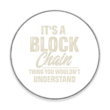 Crypto Blockchain - Round  fridge magnet - white - Front