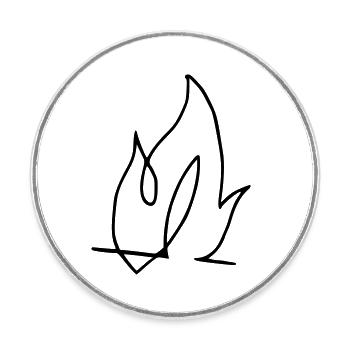Flame, fire !!! - Round  fridge magnet - white - Front