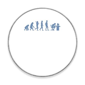 Évolution de Gamer Gambler Nerd Geek Progamer - Magnet rond - blanc - Devant