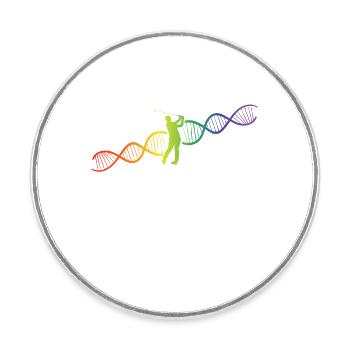 DNA Helix Regenbogen Genetik Golf Bunt - Runder Kühlschrankmagnet - Weiß - Vorne