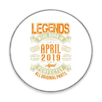 Légende d’anniversaire d’avril 2019 - Magnet rond - blanc - Devant