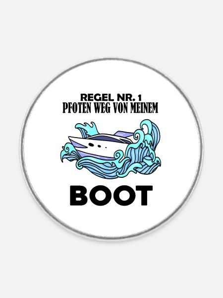 Motorboot Kapitän Boot Boote Seefahrt - Runder Kühlschrankmagnet - Weiß