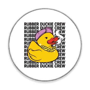 Canard en caoutchouc Équipage de canard en caoutchouc - Magnet rond - blanc - Devant