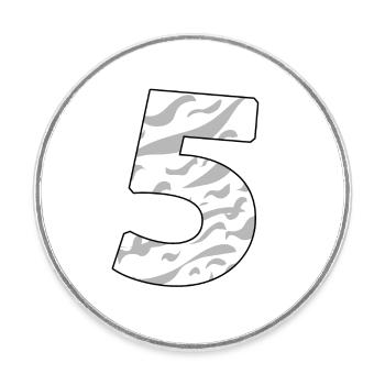 5 - Round  fridge magnet - white - Front