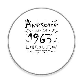 Fantastisch seit 1963 - Jahrgang 1963 - Runder Kühlschrankmagnet - Weiß - Vorne