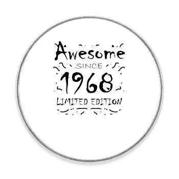 Fantastisch seit 1968 - Jahrgang 1968 - Runder Kühlschrankmagnet - Weiß - Vorne