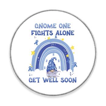 Gnome One combat seul le cancer du côlon - Magnet rond - blanc - Devant