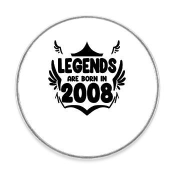 2008 - Round  fridge magnet - white - Front