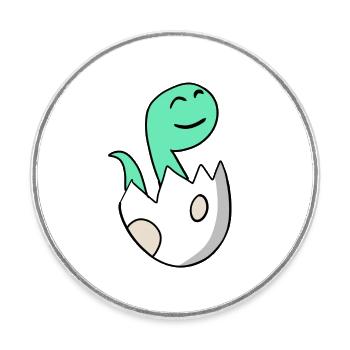 Dinosaur Egg Dino Baby Motif - Round  fridge magnet - white - Front