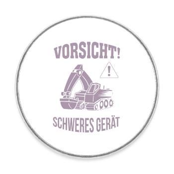 Bagger Baggerfahrer Baugeräteführer Schweres Gerät - Runder Kühlschrankmagnet - Weiß - Vorne