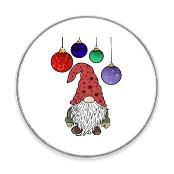 Christmas Gnom Weihnachts Wichtel - Runder Kühlschrankmagnet - Weiß - Vorne