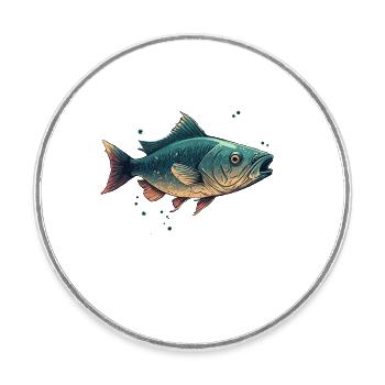 Fish - Round  fridge magnet - white - Front