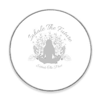 Inhale The Future Exhale The Past - Yoga Vibes - Runder Kühlschrankmagnet - Weiß - Vorne