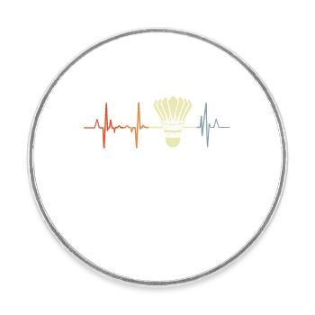 Badminton heartbeat - Round  fridge magnet - white - Front