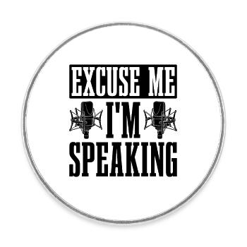 Excusez-moi, je parle Voix Art Acteurs de doublage - Magnet rond - blanc - Devant