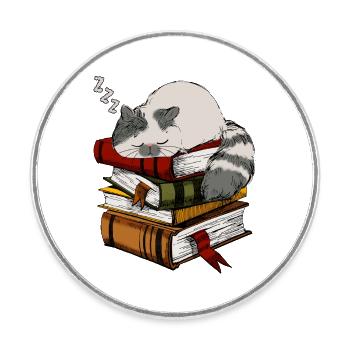 lesen, bücher, studieren, lesen - Runder Kühlschrankmagnet - Weiß - Vorne