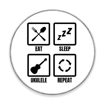 Ukulele Player Routine - Round  fridge magnet - white - Front