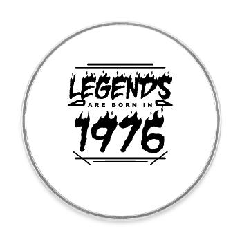 1976 - Born 1976 - Built in 1976 - Round  fridge magnet - white - Front