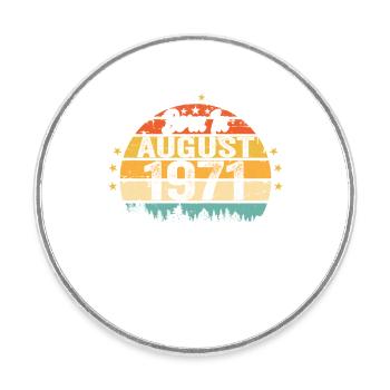 August 1971 Birthday Gift Ideas 1971 August - Round  fridge magnet - white - Front