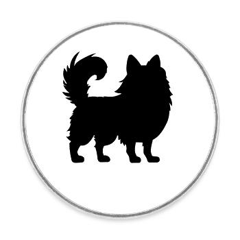 Pomeranian Zwergspitz - Runder Kühlschrankmagnet - Weiß - Vorne