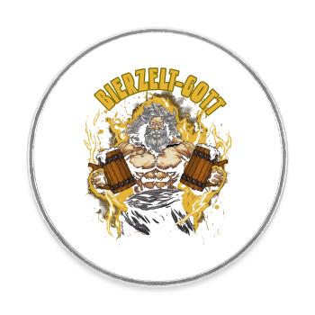 Bierzelt Gott Biertrinker Geschenk - Runder Kühlschrankmagnet - Weiß - Vorne