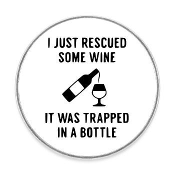 Ella Lopez "Rescued wine" - Round  fridge magnet - white - Front
