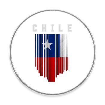 Flagge von Chile - Runder Kühlschrankmagnet - Weiß - Vorne