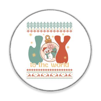 Hässlicher Weihnachtspullover - Runder Kühlschrankmagnet - Weiß - Vorne