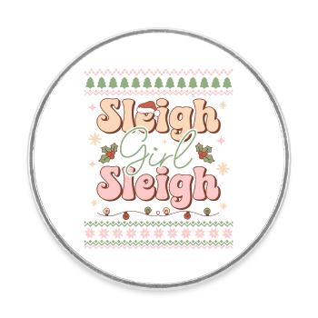 Hässlicher Weihnachtspullover - Runder Kühlschrankmagnet - Weiß - Vorne