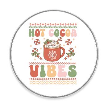 Hässlicher Weihnachtspullover - Runder Kühlschrankmagnet - Weiß - Vorne