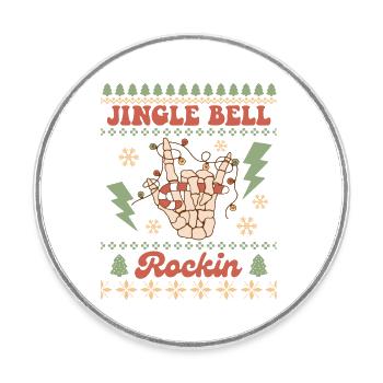 Pull de Noël moche - Magnet rond - blanc - Devant