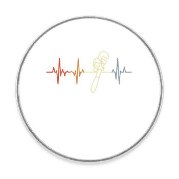 Pipe Wrench Heart Palpitations - Round  fridge magnet - white - Front