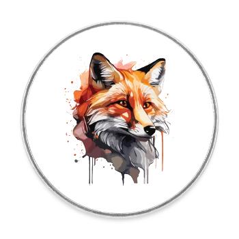 Niedlicher Fuchs - Runder Kühlschrankmagnet - Weiß - Vorne