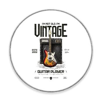 Je ne suis pas vieux je suis vintage Retro 2002 Guitare - Magnet rond - blanc - Devant