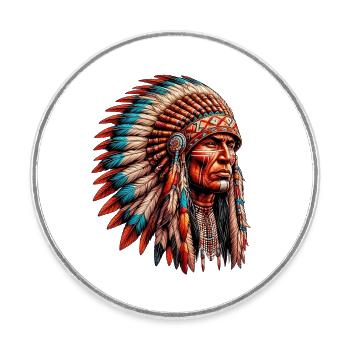 American Indian American Red Skin - Round  fridge magnet - white - Front