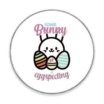 Ostern Schwangerschaft Ankündigung Ostereier - Runder Kühlschrankmagnet - Weiß - Vorne