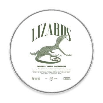 Moniteur d’arbre vert Streetwear gardien de lézard - Magnet rond - blanc - Devant