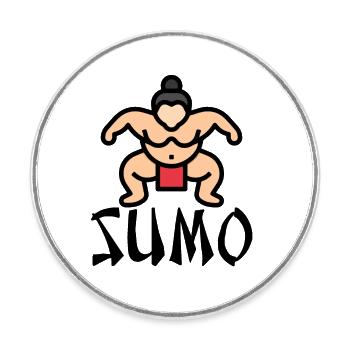 Sumo - Magnet rond - blanc - Devant