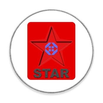 STAR - Stern - Heldenmodus - Runder Kühlschrankmagnet - Weiß - Vorne