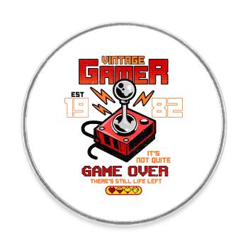 Vintage Gamer seit 1982 Lustige Geburtstagsspiele - Runder Kühlschrankmagnet - Weiß - Vorne