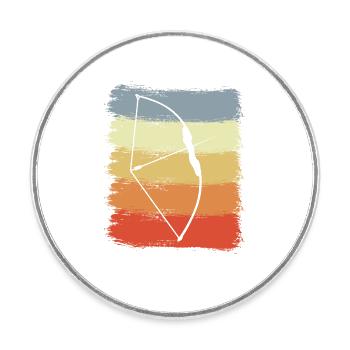 Vintage Bow and Arrow - Round  fridge magnet - white - Front