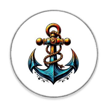 An Anchor - Round  fridge magnet - white - Front