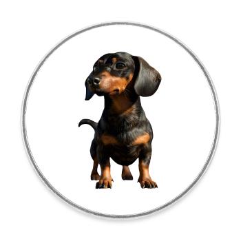 Dackel Dachshund Zwergdackel Dackelclub Teckel - Runder Kühlschrankmagnet - Weiß - Vorne