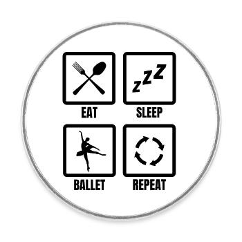 Ballet routine - Round  fridge magnet - white - Front