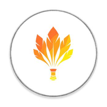Badminton - Round  fridge magnet - white - Front