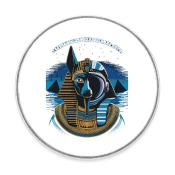 Himmlisches Anubis-Hybrid-Design - Runder Kühlschrankmagnet - Weiß - Vorne