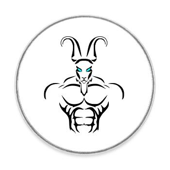 Alpha capricorn Deluxe - Runder Kühlschrankmagnet - Weiß - Vorne