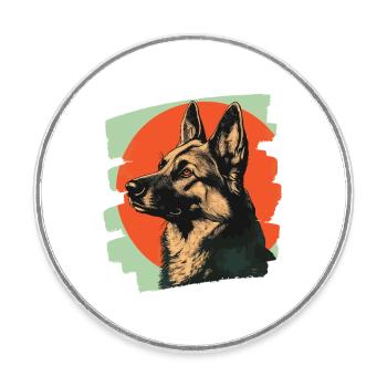 Sheepdog - Round  fridge magnet - white - Front