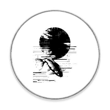 Angling - Round  fridge magnet - white - Front