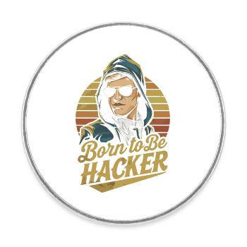 Born to Be Hacker – Informatik Nerd IT - Runder Kühlschrankmagnet - Weiß - Vorne
